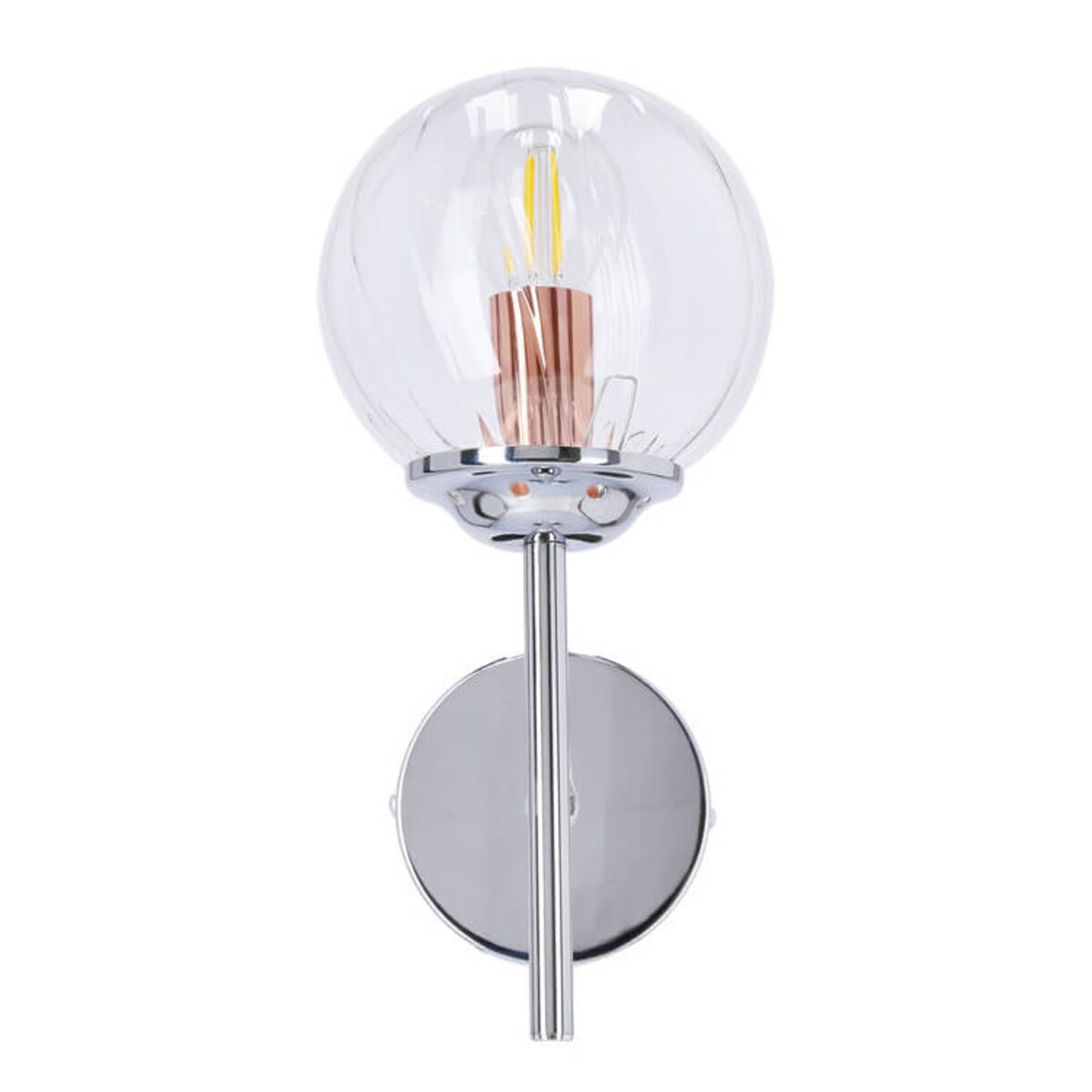Szklany kinkiet ścienny Best 21-67234 Candellux kula chrom przezroczysty