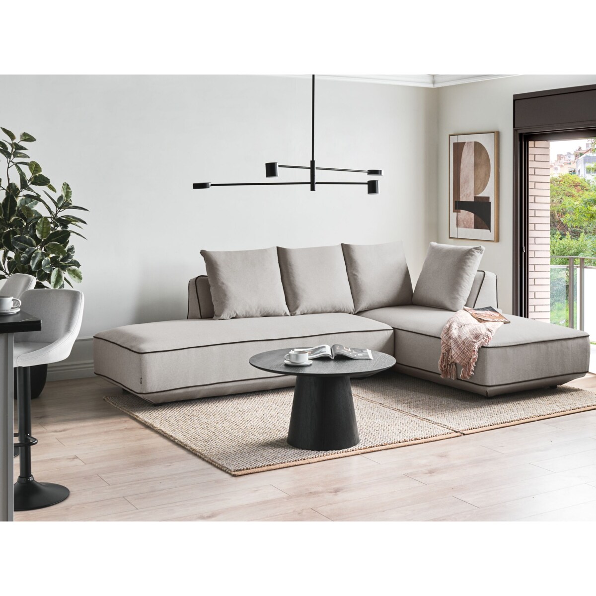 Szezlong SEILLANS Jasnoszary