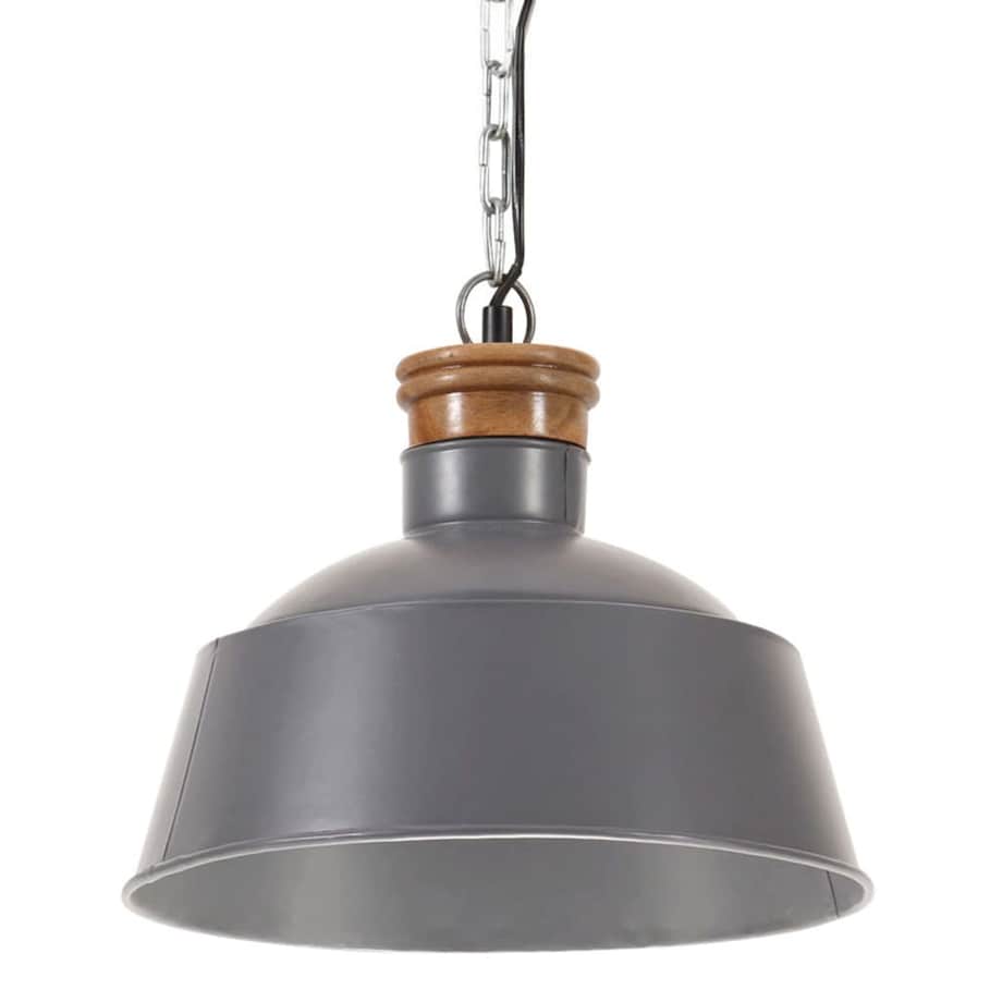 vidaXL Industrialna lampa wisząca, 32 cm, szara, E27