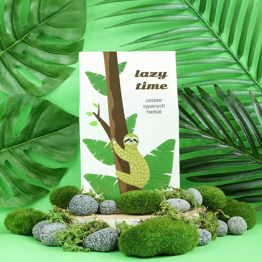 ZESTAW "LAZY TIME" MIX 10 HERBAT PREMIUM NA ODPOCZYNEK RELAKS PRZERWĘ PAUZĘ + ZAPARZACZ - PREZENT UPOMINEK DLA KOBIETY FACETA NIEJ NIEGO