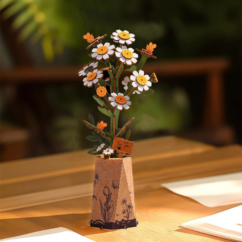 Biały rumianek DIY - kwiaty - Robotime