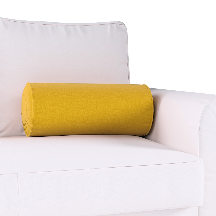 Poduszka wałek z zakładkami, miodowy welwet, Ø20 x 50 cm, Ingrid