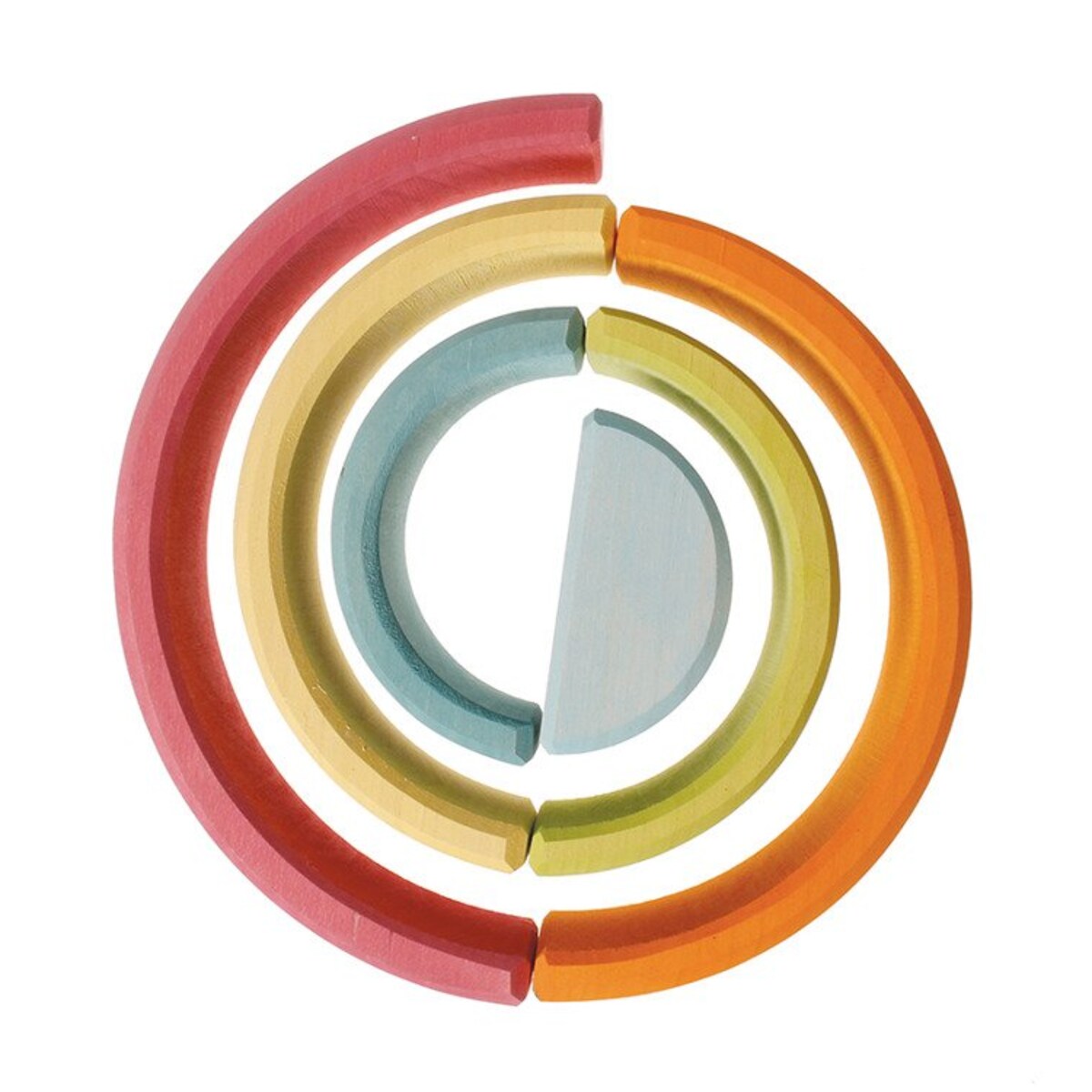 Tęcza Grimm's 6-elementowa - drewniane klocki pastelowe 1+