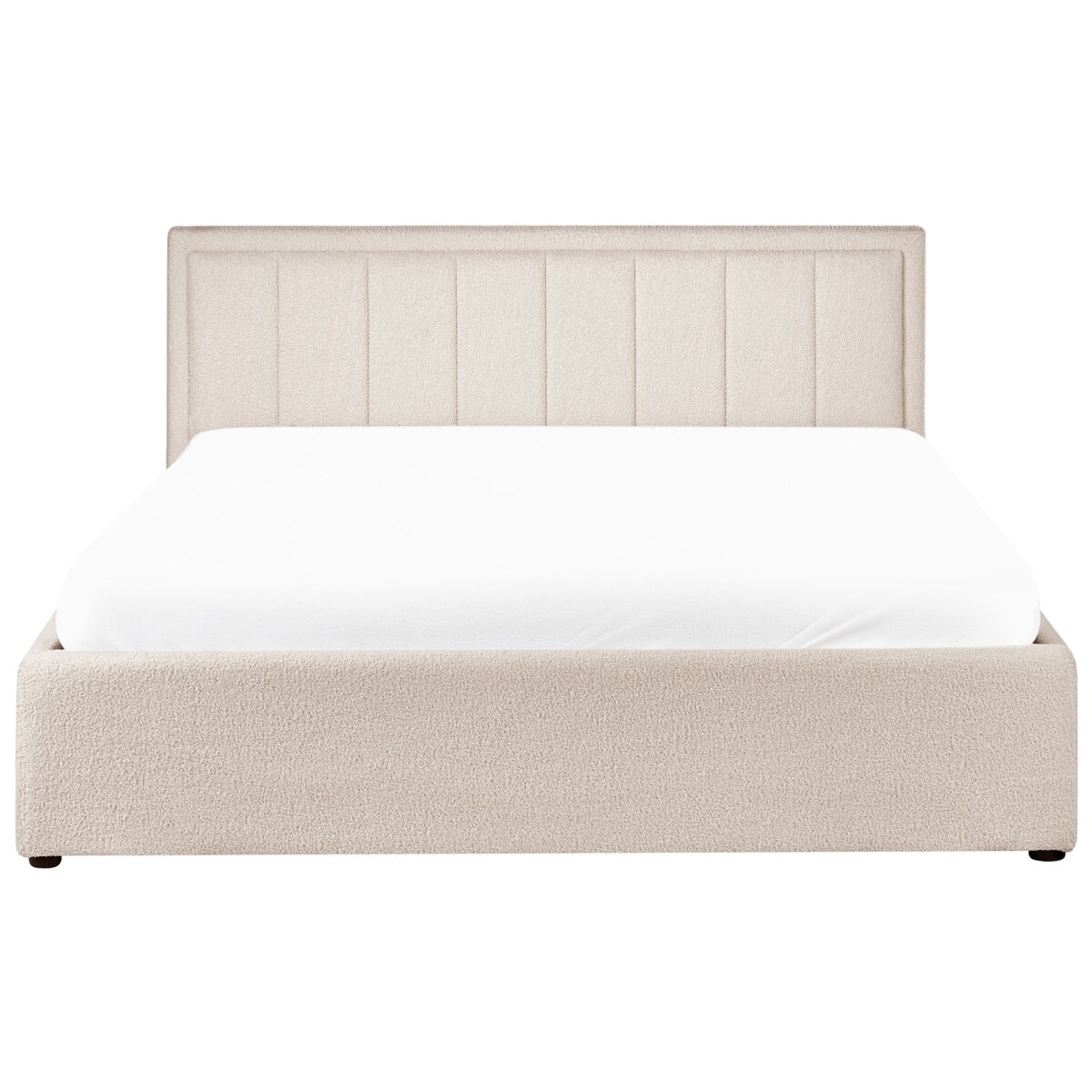 Łóżko z pojemnikiem MONTLAUR 160 x 200 cm Boucle Beżowy