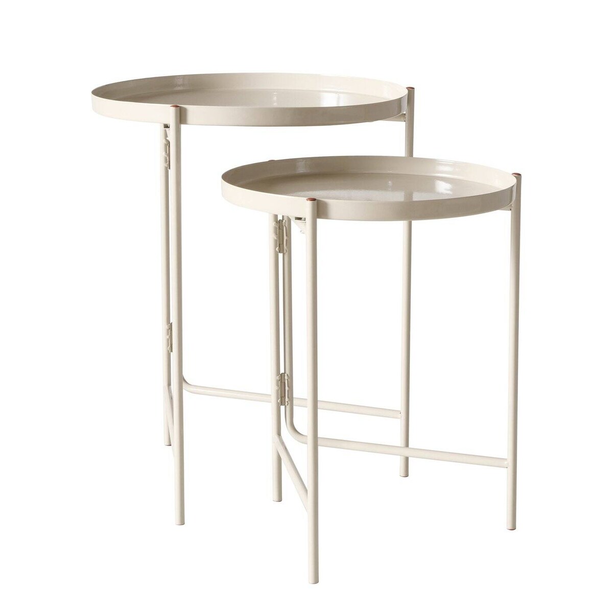 Zestaw dwóch stolików kawowych DRAGO, beżowy, 2 sztuki