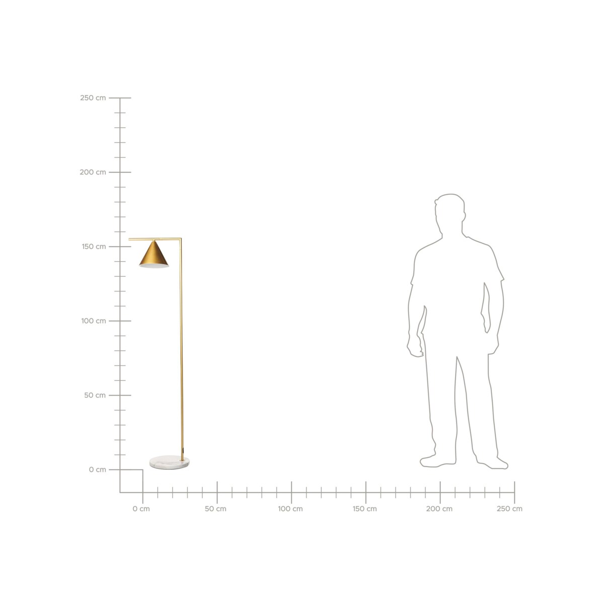 Lampa podłogowa metalowa złota MOCAL