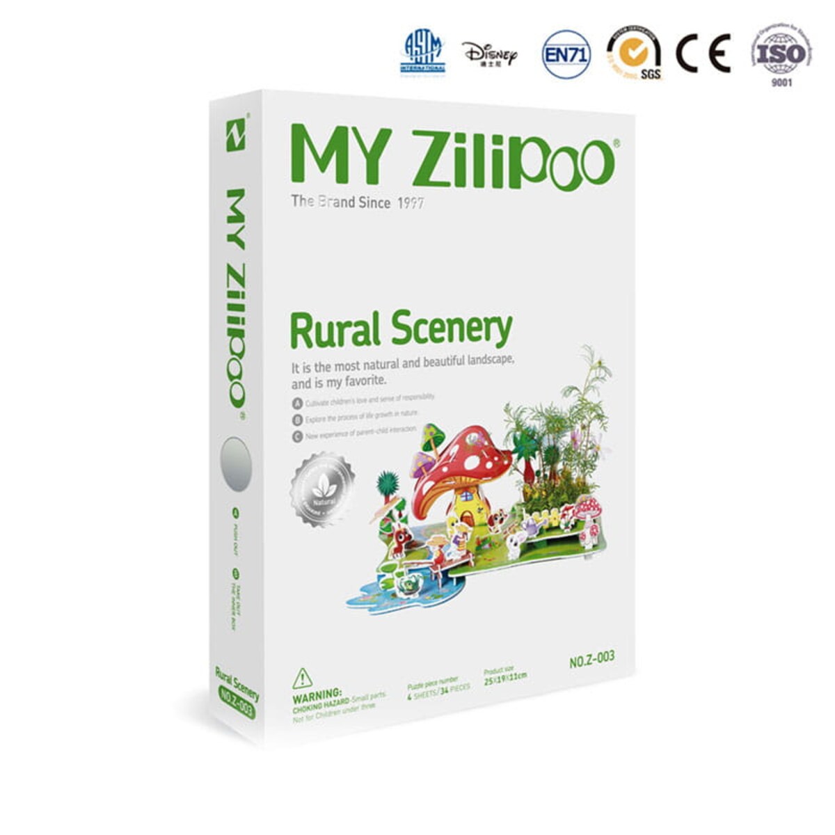 Domek DIY z ogródkiem Puzzle 3D - Domek na łące