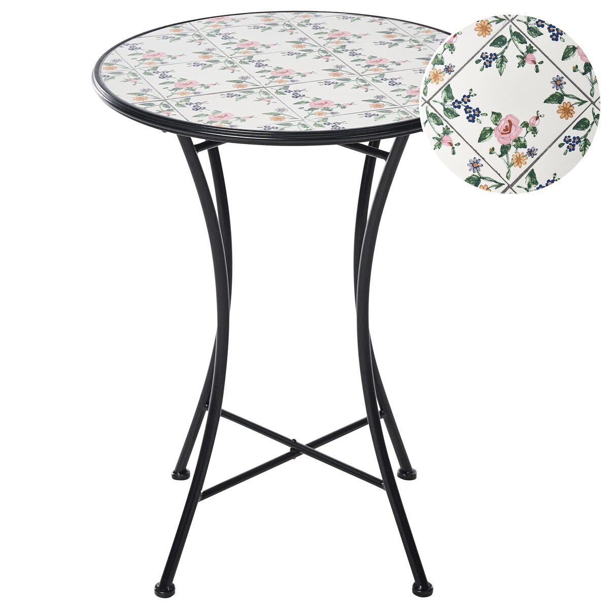 Stolik bistro COLLIO 60 cm 60 cm Metal Czarny