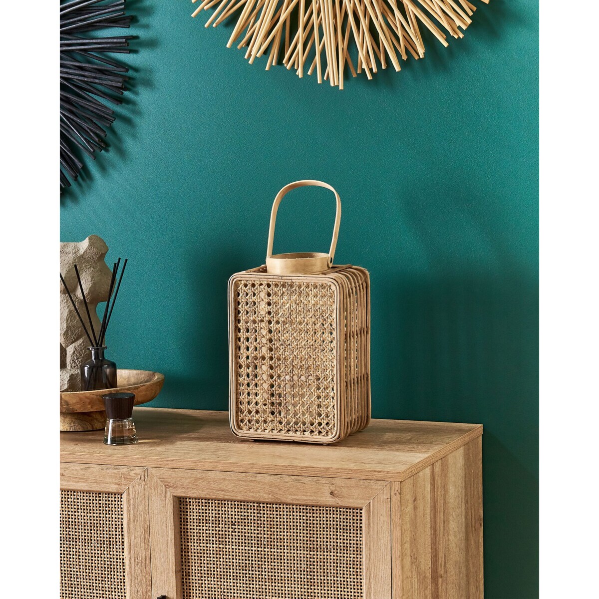 Lampion rattanowy 28 cm naturalny BANTUL