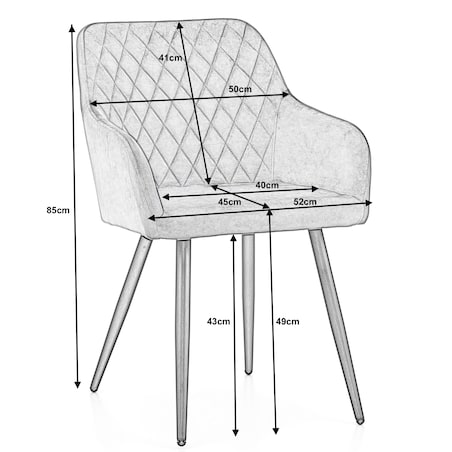 Krzesło tapicerowane TODI welur do salonu jadalni pikowane szare