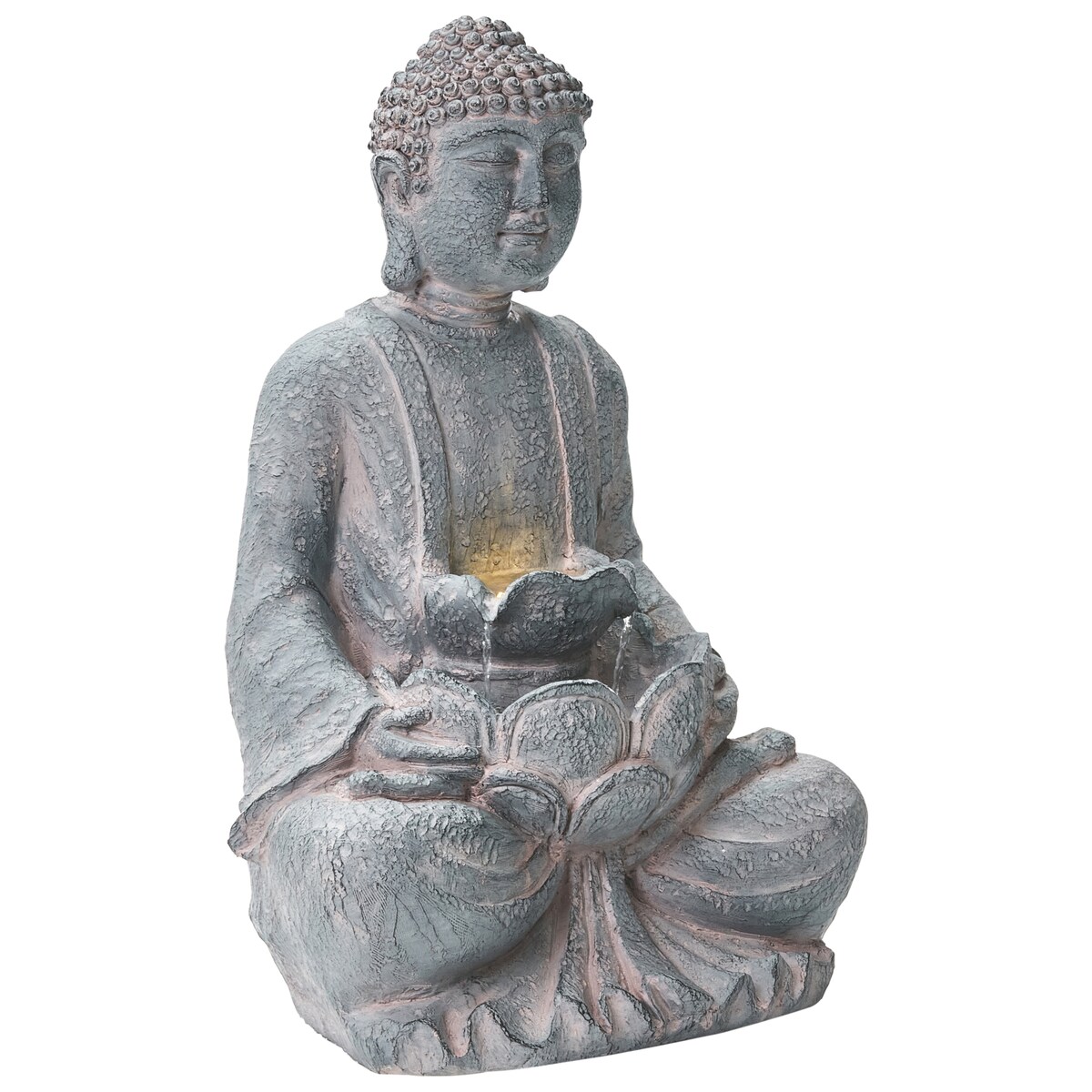 Fontanna ogrodowa LED URLANTE Budda Szary
