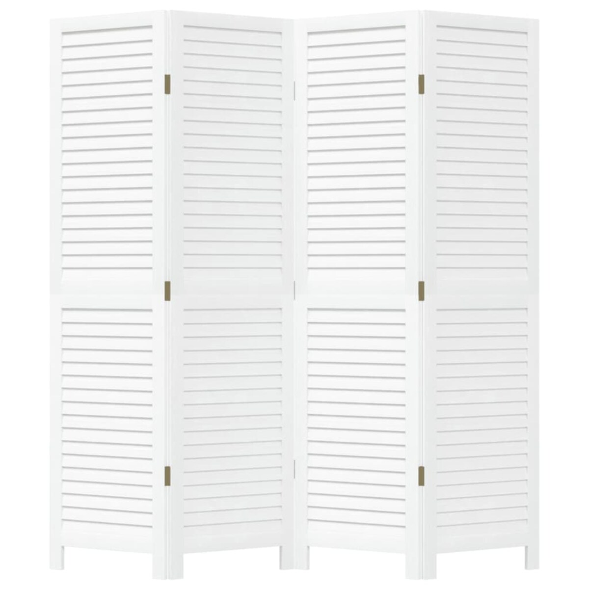 vidaXL Parawan pokojowy, 4-panelowy, biały, lite drewno paulowni