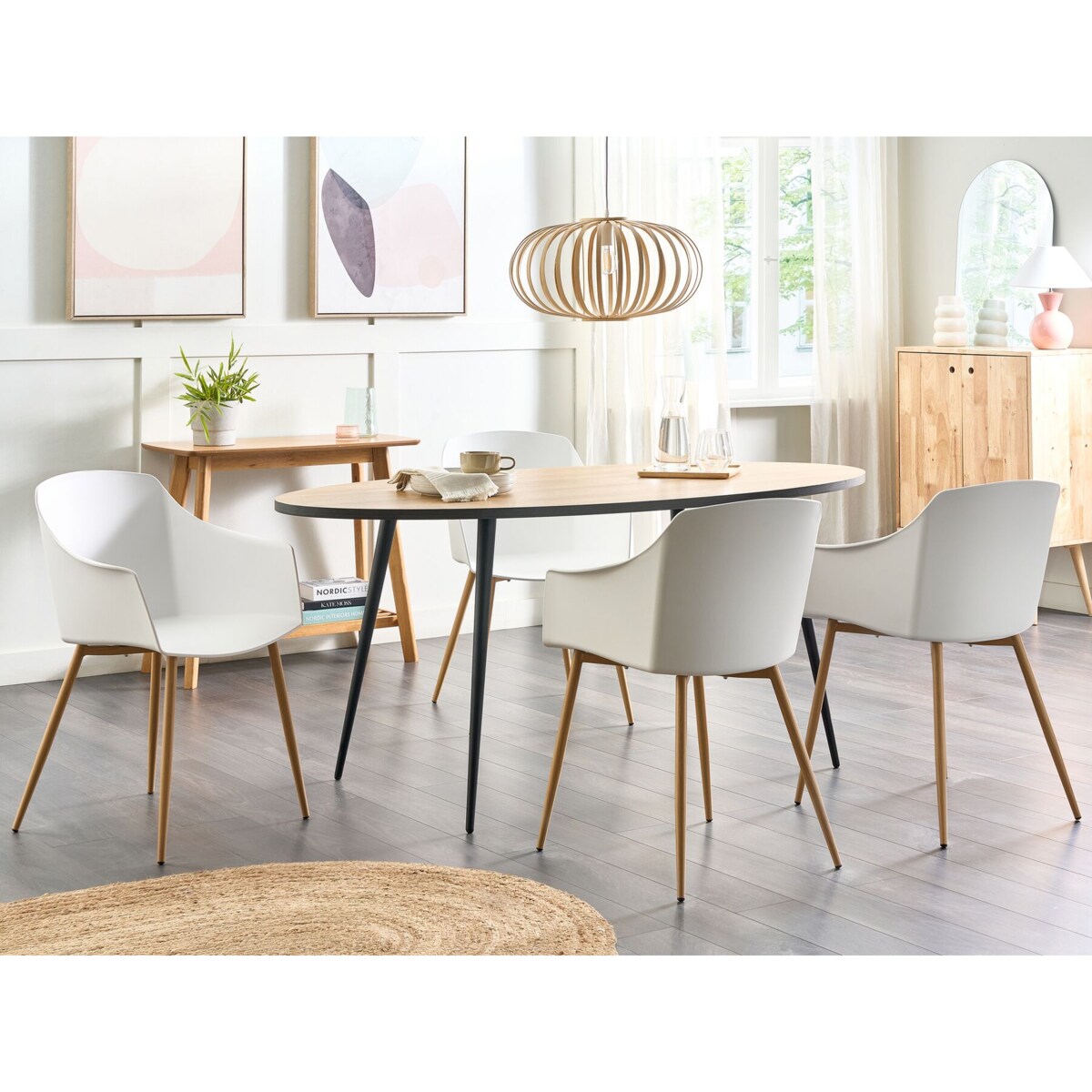 Zestaw 2 krzeseł do jadalni białe FONDA II