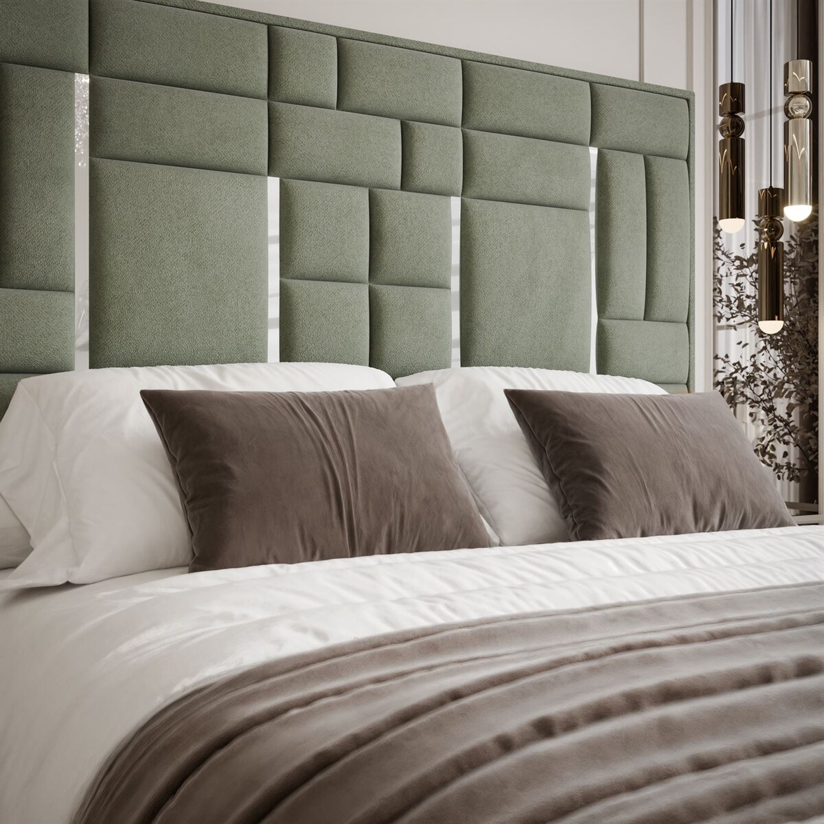 Łóżko tapicerowane BRIGITTE SILVER, pojemnik na pościel, s34, 180x200, Element 11