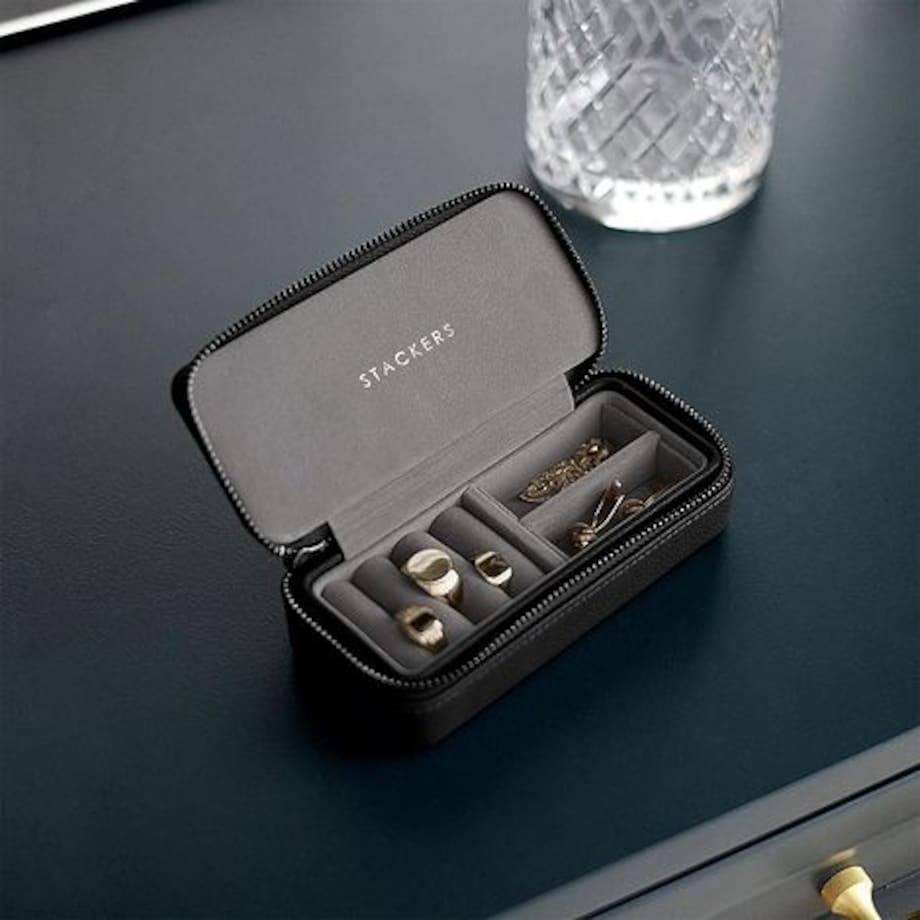 Pudełko podróżne na biżuterię Travel Medium Stackers Pebble czarne