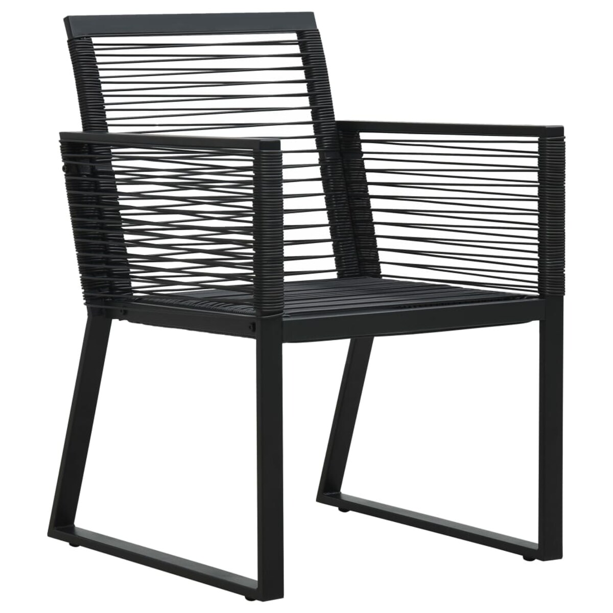 vidaXL 7-cz. zestaw mebli ogrodowych, rattan PVC, czarny