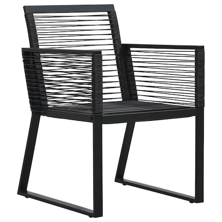 vidaXL 7-cz. zestaw mebli ogrodowych, rattan PVC, czarny