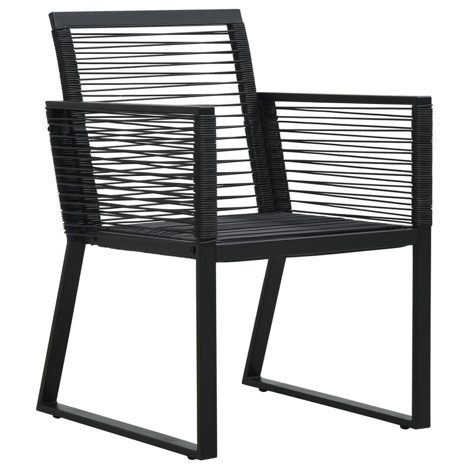 vidaXL 7-cz. zestaw mebli ogrodowych, rattan PVC, czarny