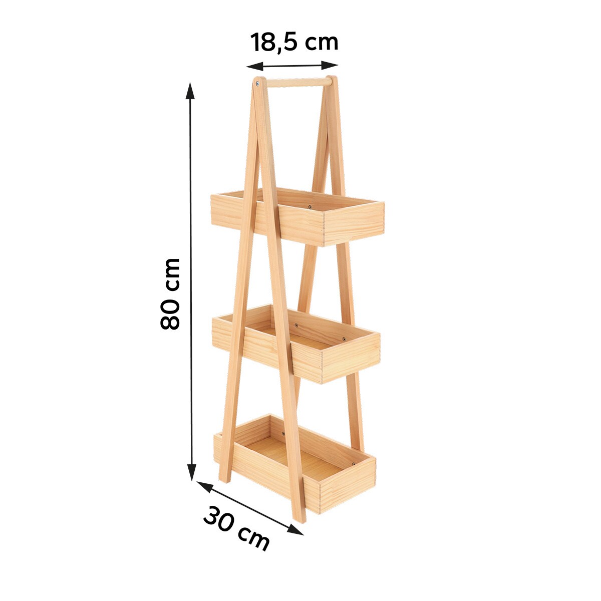 Wąski regał bambusowy JAPANDI, Bambus/MDF, 19 x 30 x 81 cm