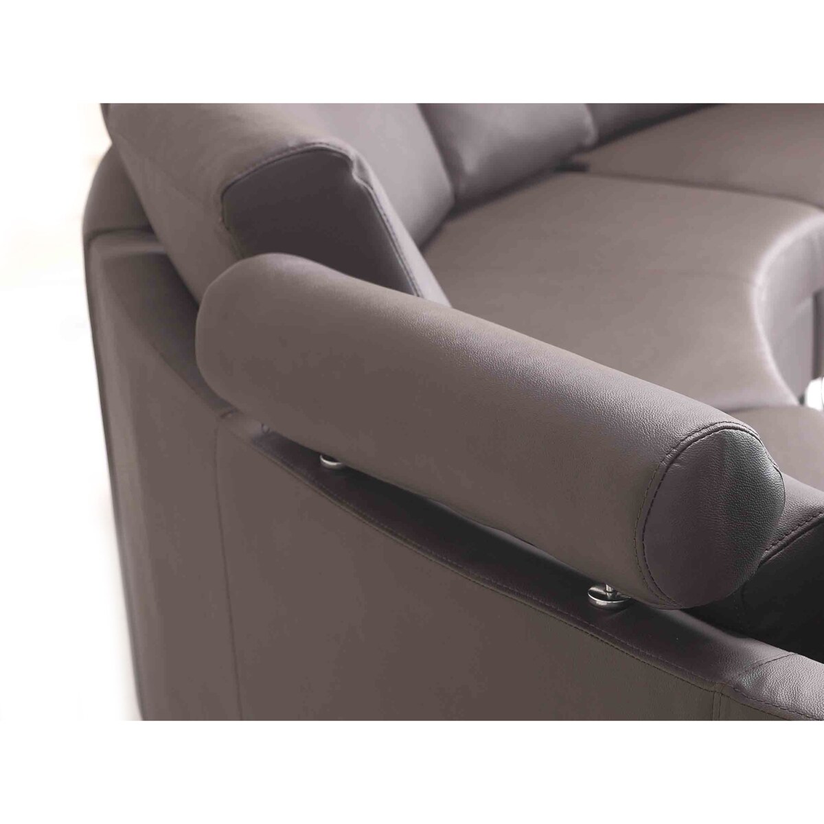 Sofa półokrągła 7-osobowa skórzana modułowa brązowa ROTUNDE