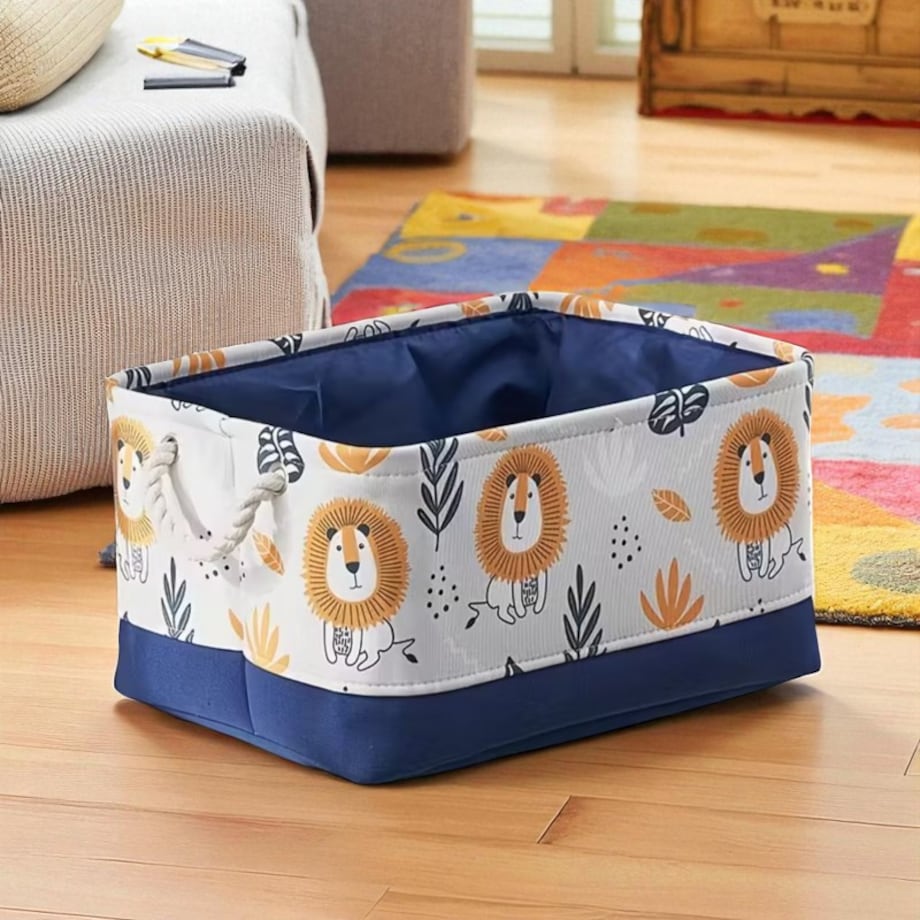 Pojemnik na zabawki kosz, organizer lwy 30х40х22cm - OR114