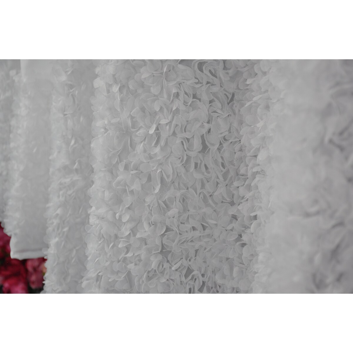 zasłona "lumiere 3d" z szyfonu biała | 140x250 taśma