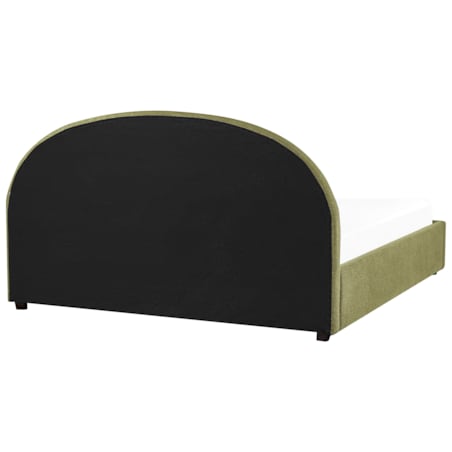 Łóżko z pojemnikiem boucle 180 x 200 cm zielone oliwkowe VAUCLUSE