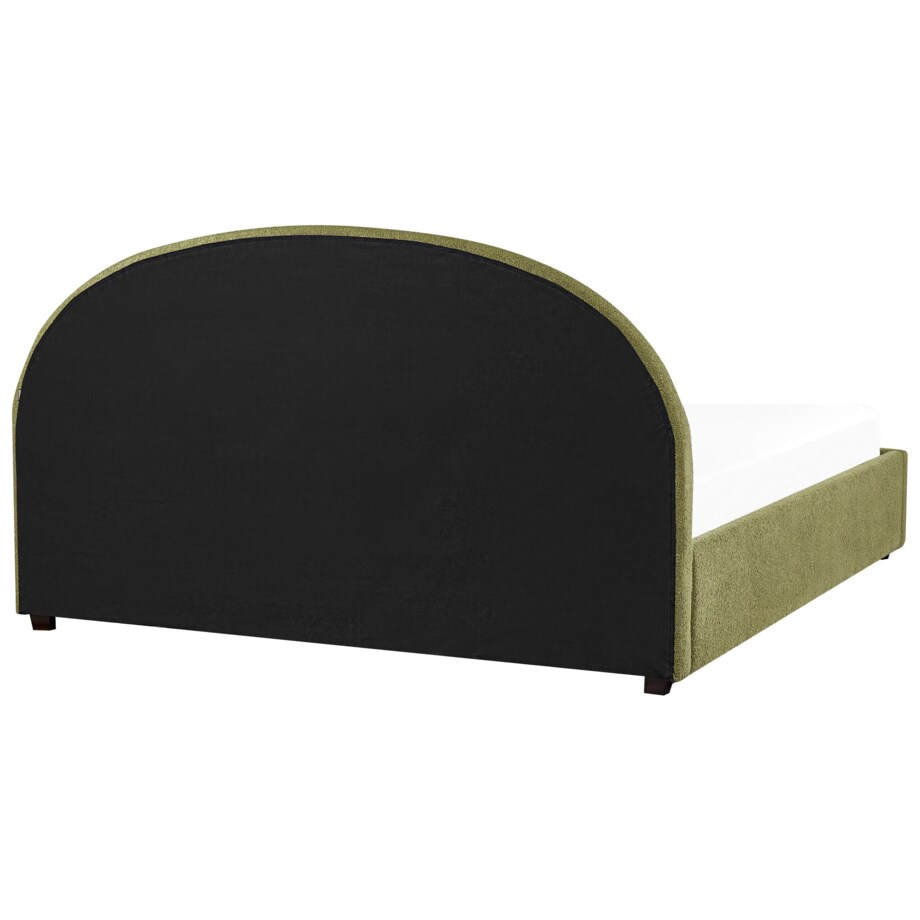 Łóżko z pojemnikiem boucle 180 x 200 cm zielone oliwkowe VAUCLUSE