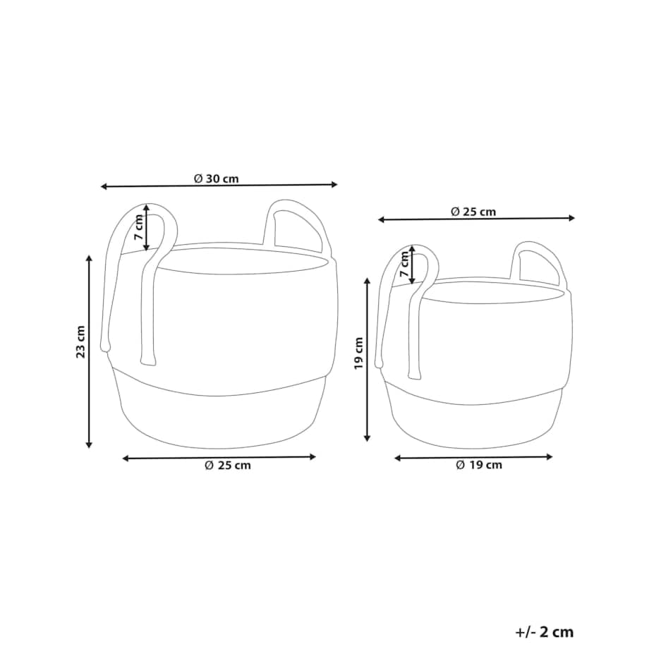 Zestaw 2 koszy na kwiaty z trawy morskiej naturalny PALADJU