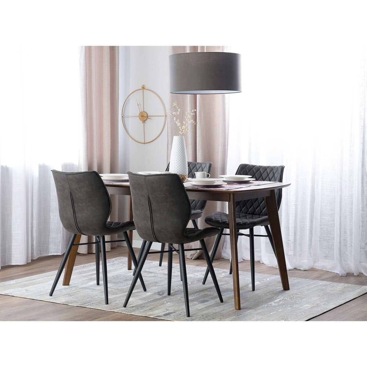 Zestaw 2 krzeseł do jadalni szary LISLE