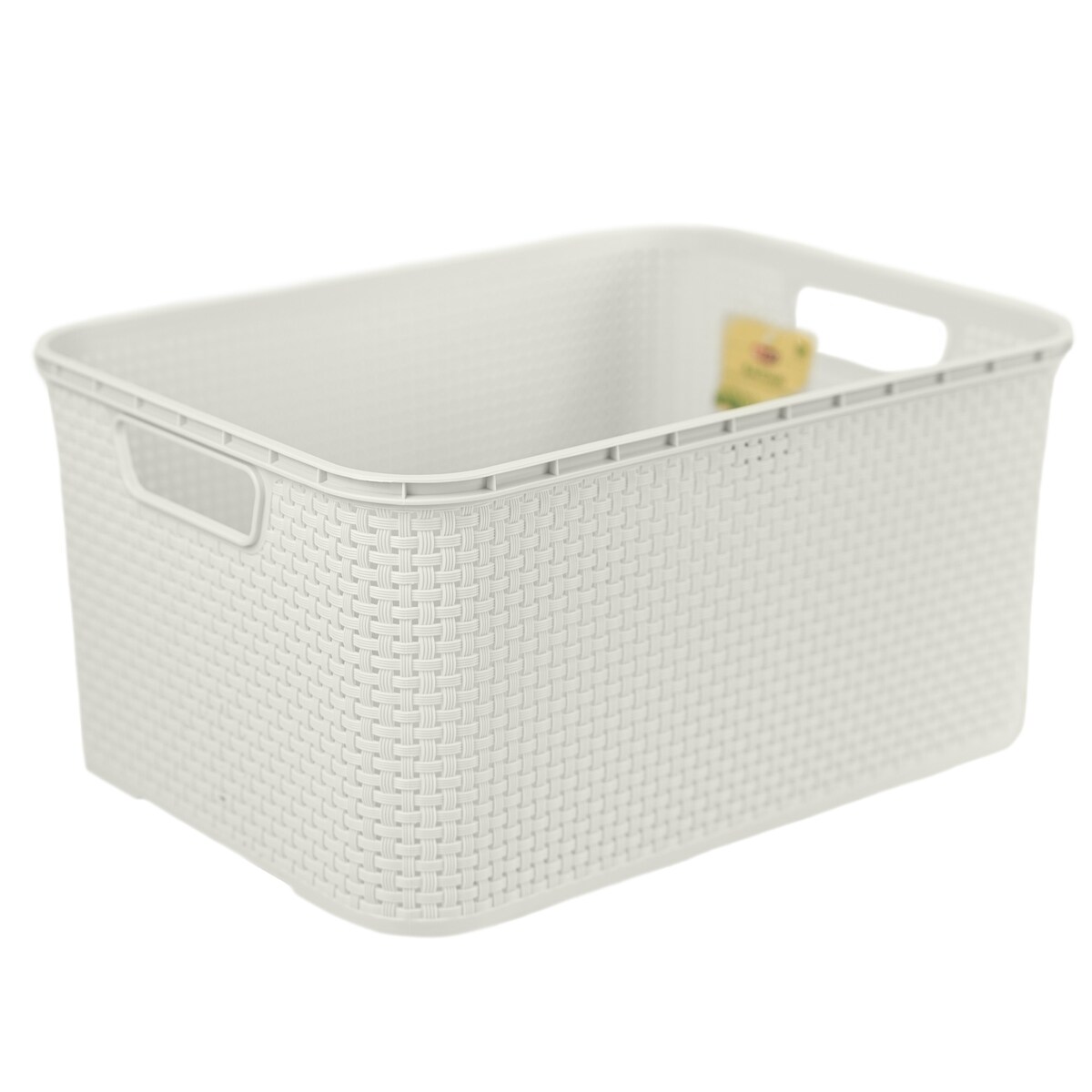 Koszyk Pojemnik Rattanowy Z Pokrywą Na Drobiazgi Kosmetyki Łazienkowy 19L Biały