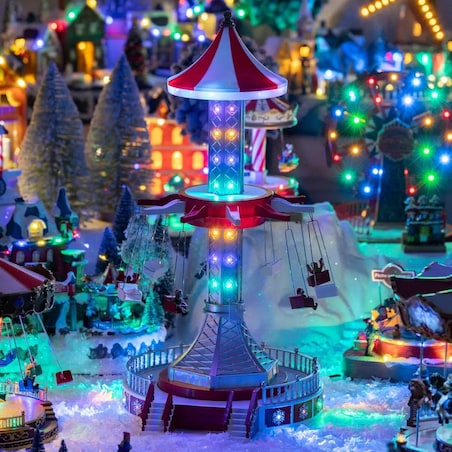 Dekoracja - grająca scenka świąteczna Karuzela 52x32x27,5 cm