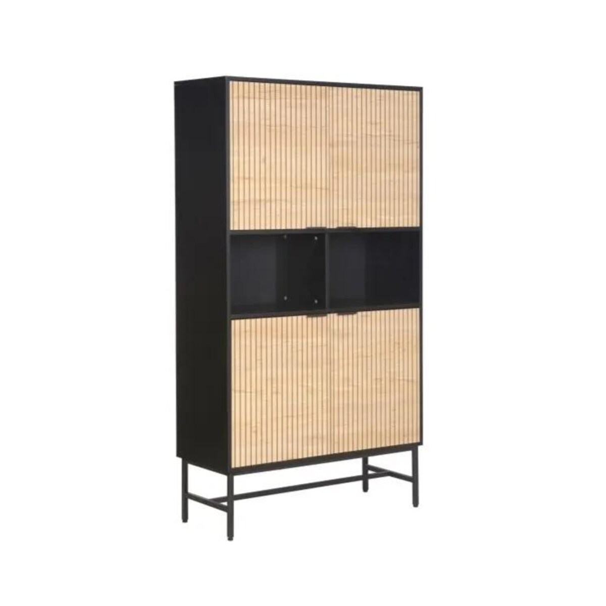 Regał MAGO dąb/czarny mat