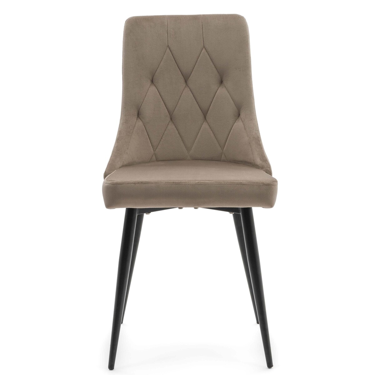 Krzesło tapicerowane welurowe do salonu jadalni CAREN ciemnobeżowe
