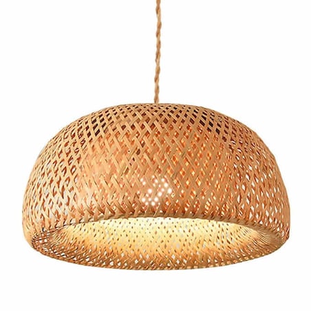 Bambusowa lampa zwis Boho ABR-NLW36-BH-E27 Abruzzo pleciona japandi brązowa