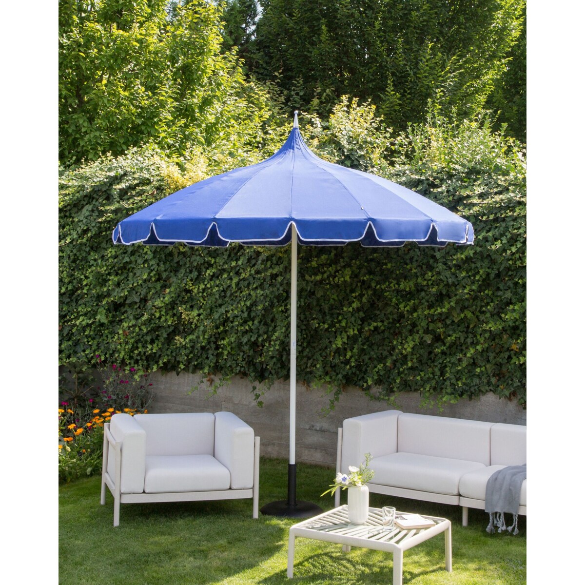 Parasol ogrodowy 245 cm niebieski MINOA