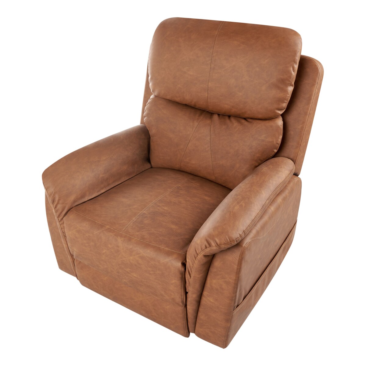 Elektryczny fotel rozkładany GLORIE Z masażem Ekoskóra Brązowy