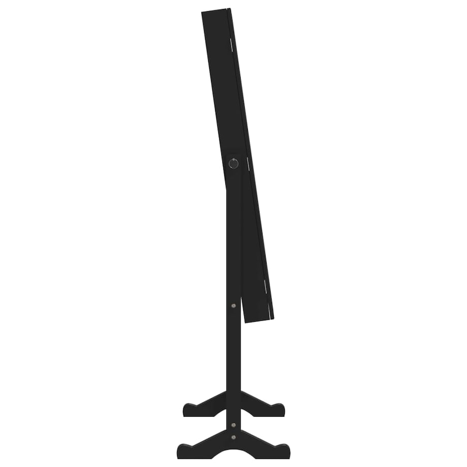 vidaXL Szafka na biżuterię, z lustrem i LED, wolnostojąca, czarna