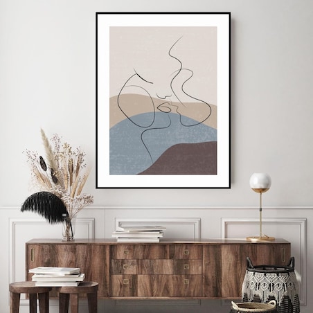 Poster Story, Plakat, Obraz - Linearny Pocałunek No1, wymiary 60 x 84 cm