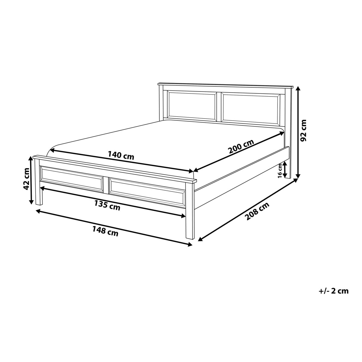 Łóżko drewniane 140 x 200 cm niebieskie OLIVET