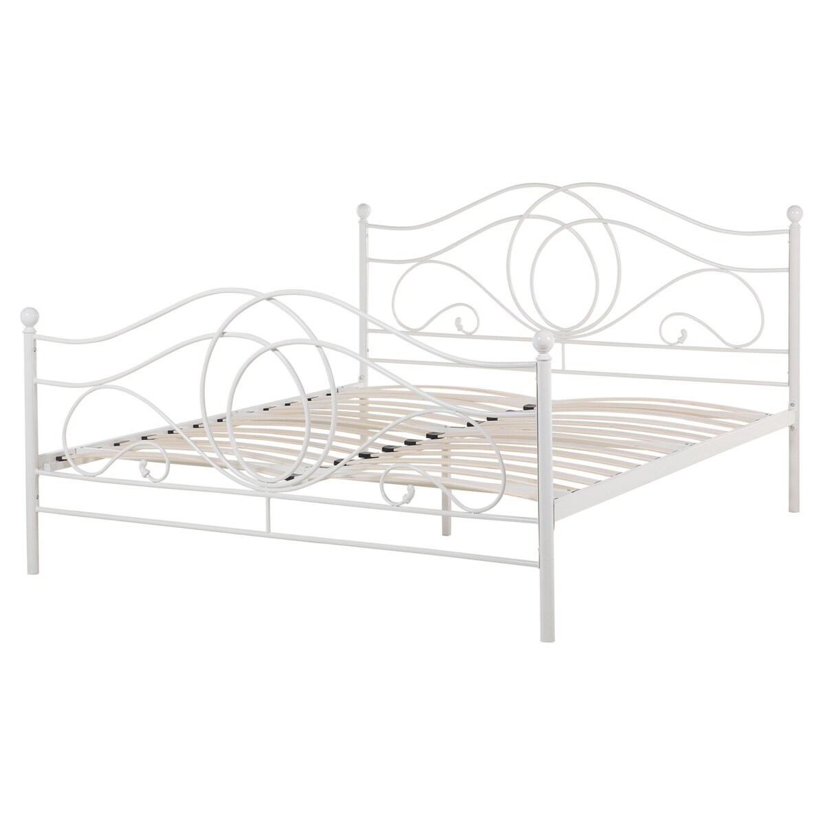 Łóżko metalowe 160 x 200 cm białe LYRA