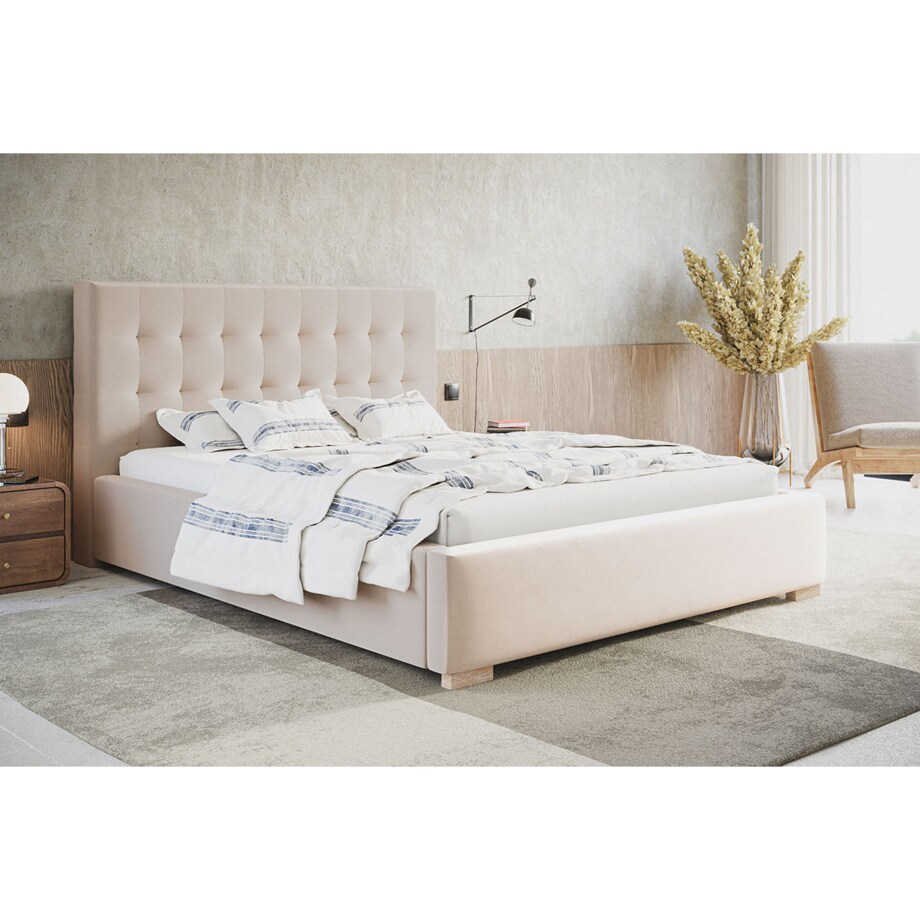 Łóżko sypialniane 140x200 BEN 2- beżowe