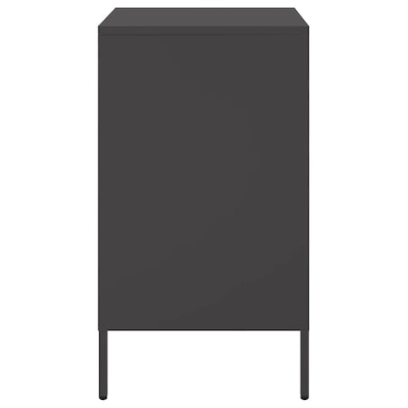 vidaXL Szafka nocna, czarna, 36x39x68 cm, stal