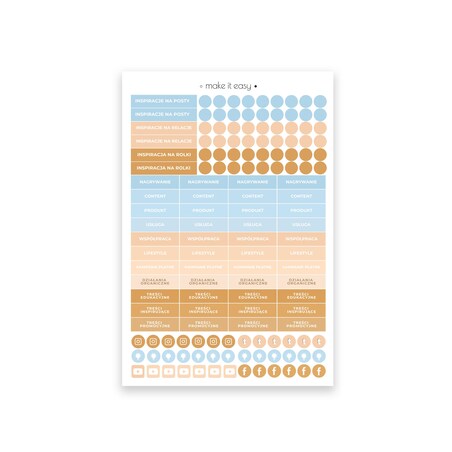 Naklejki do kalendarza – social media ninja - PASTELOWE