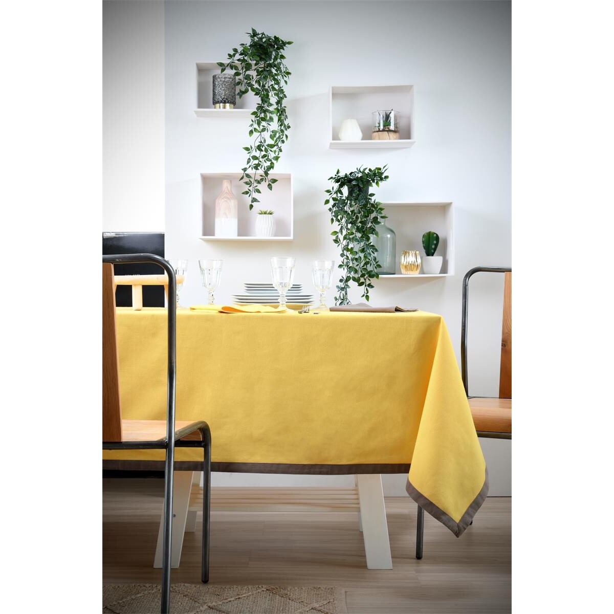 Obrus bawełniany z obwódką, DUO, 140 x 240 cm