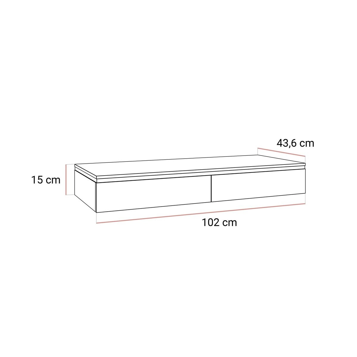 Toaletka kosmetyczna AURORA SILVER wisząca biały połysk
