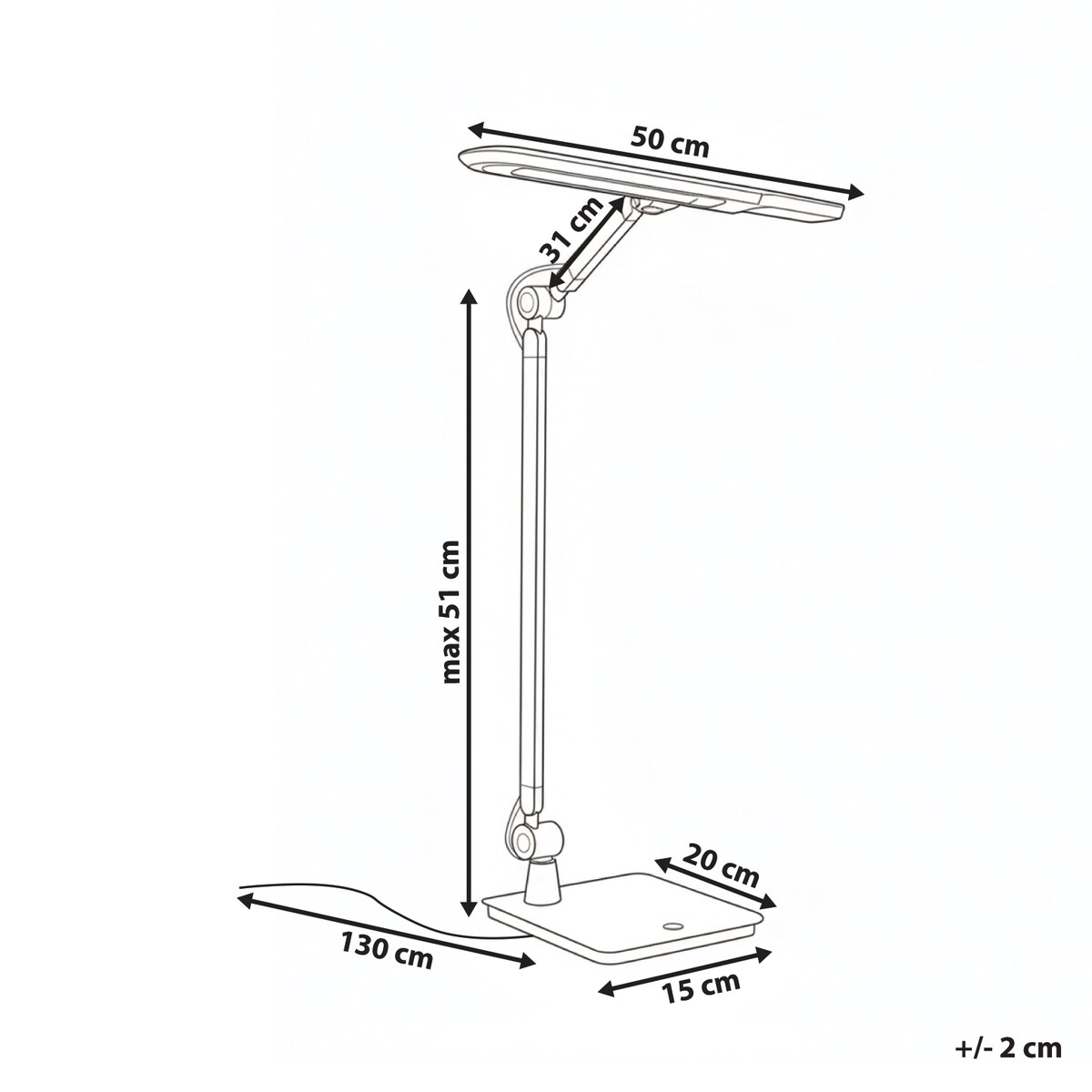 Lampa biurkowa LED SERPENS Ze ściemniaczem Szary