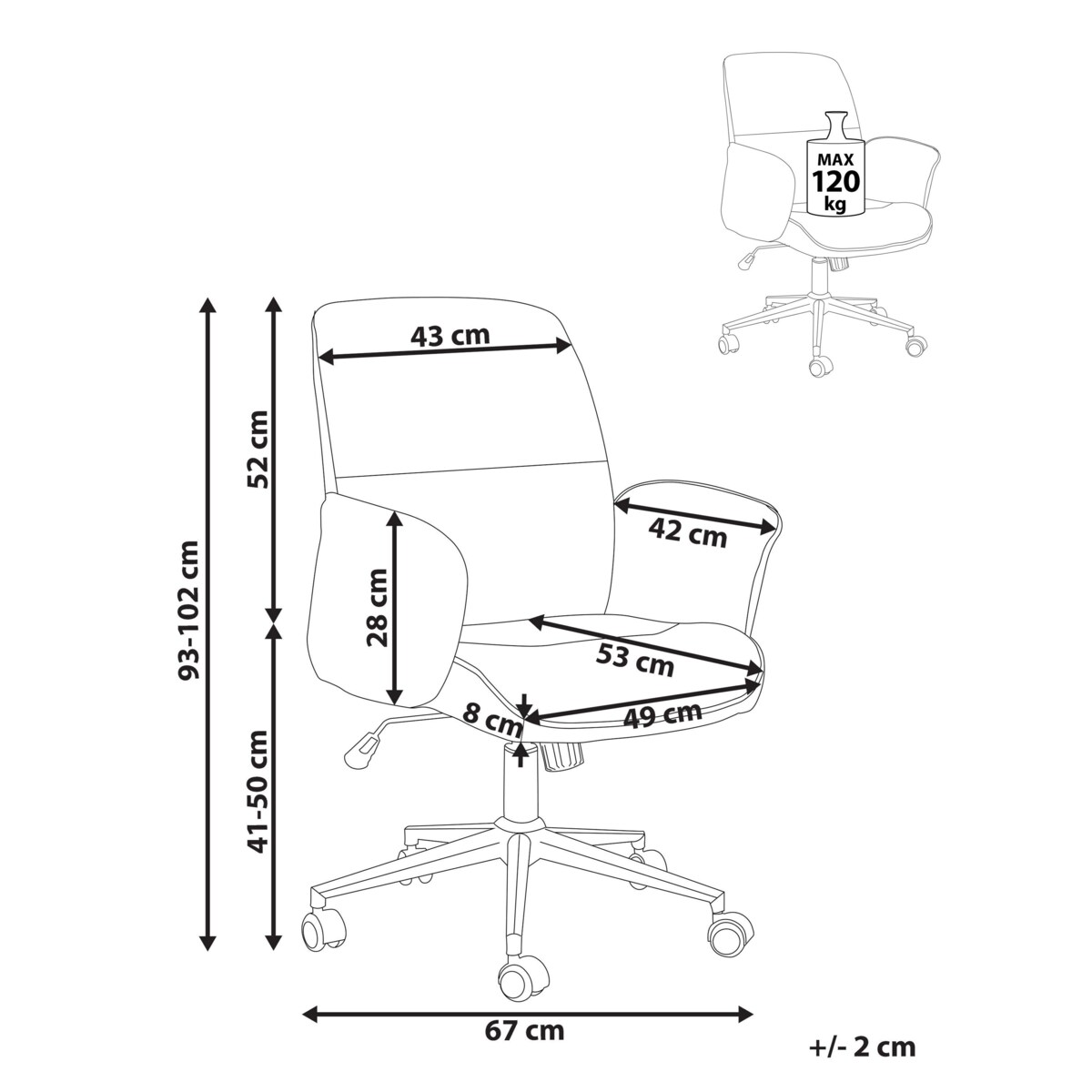 Krzesło biurowe regulowane brązowe RAVISHING