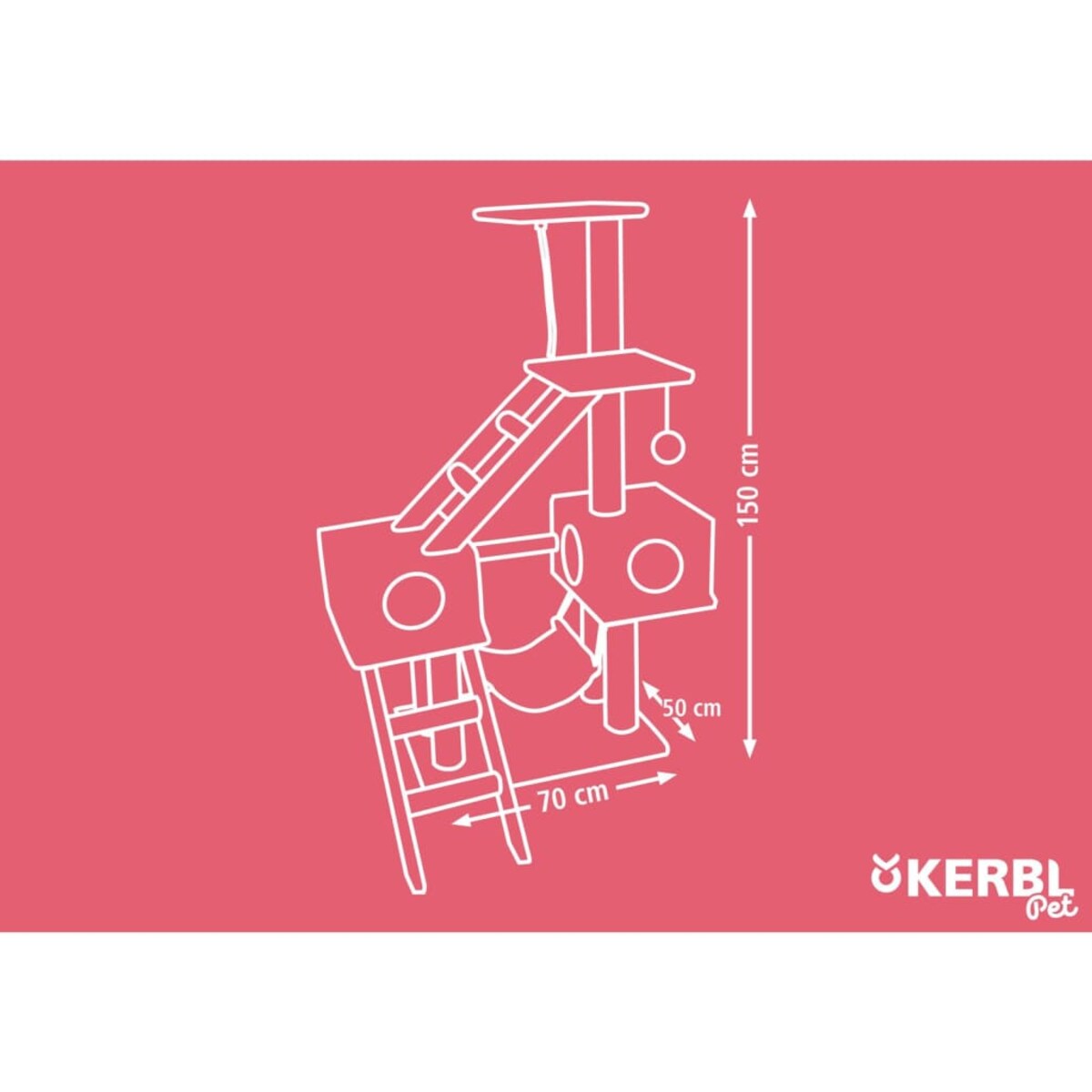 Kerbl Drapak dla kota Granat, 150 cm, ciemnoszary