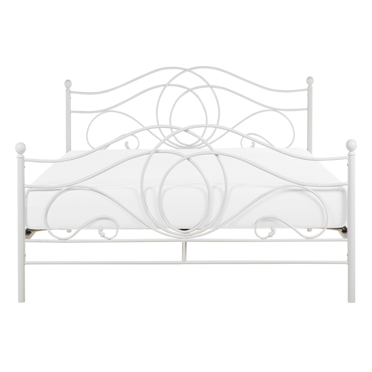Łóżko metalowe 140 x 200 cm białe LYRA